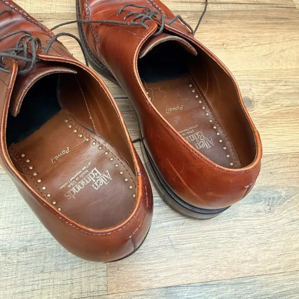 Allen Edmonds Size 9D Dress Oxfords shoes Brown Leather Lace Up